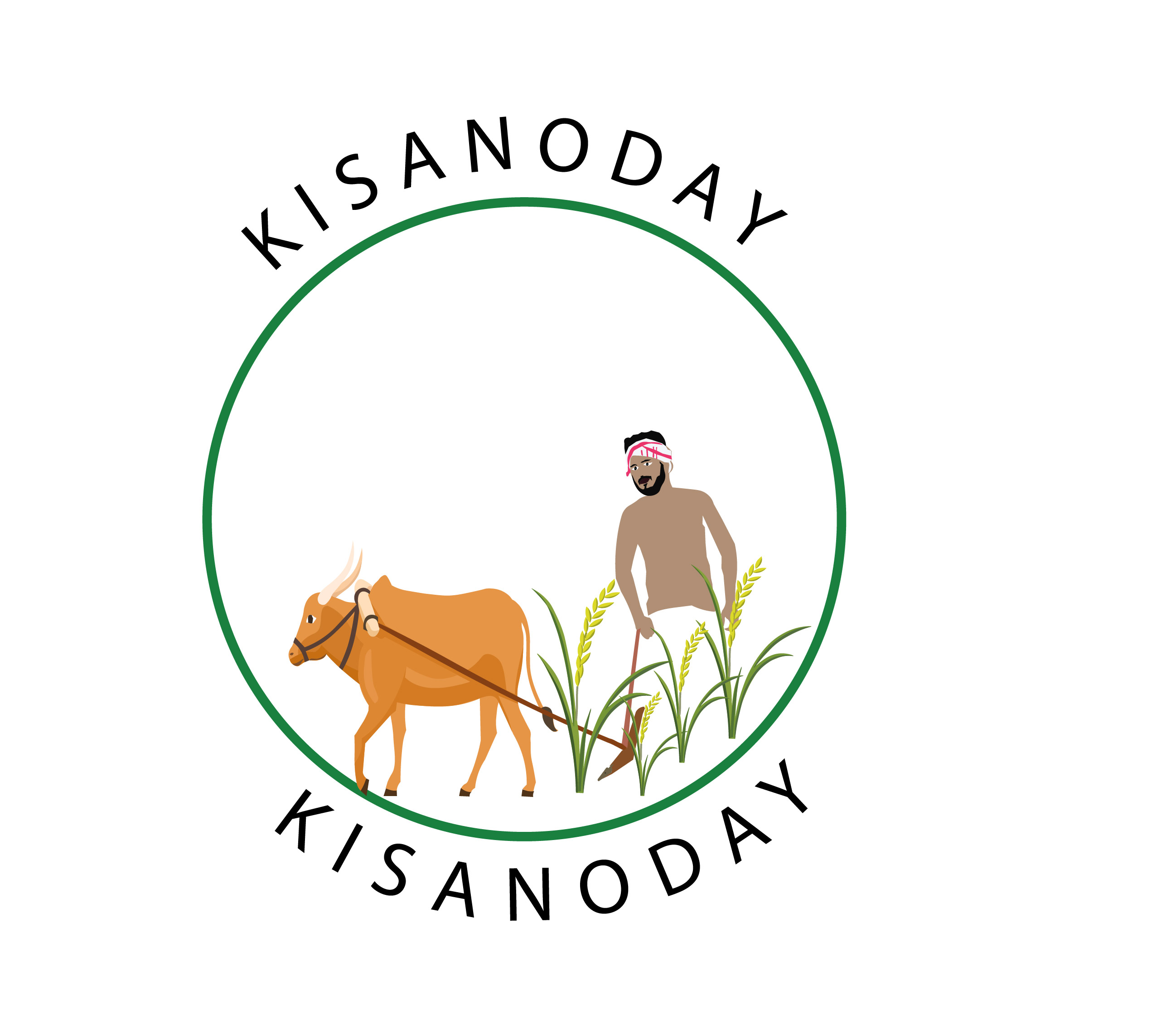 Kisanoday Logo with farmer and plough